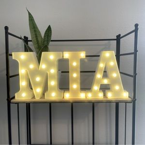Lighted Letters M I A White Home Decor